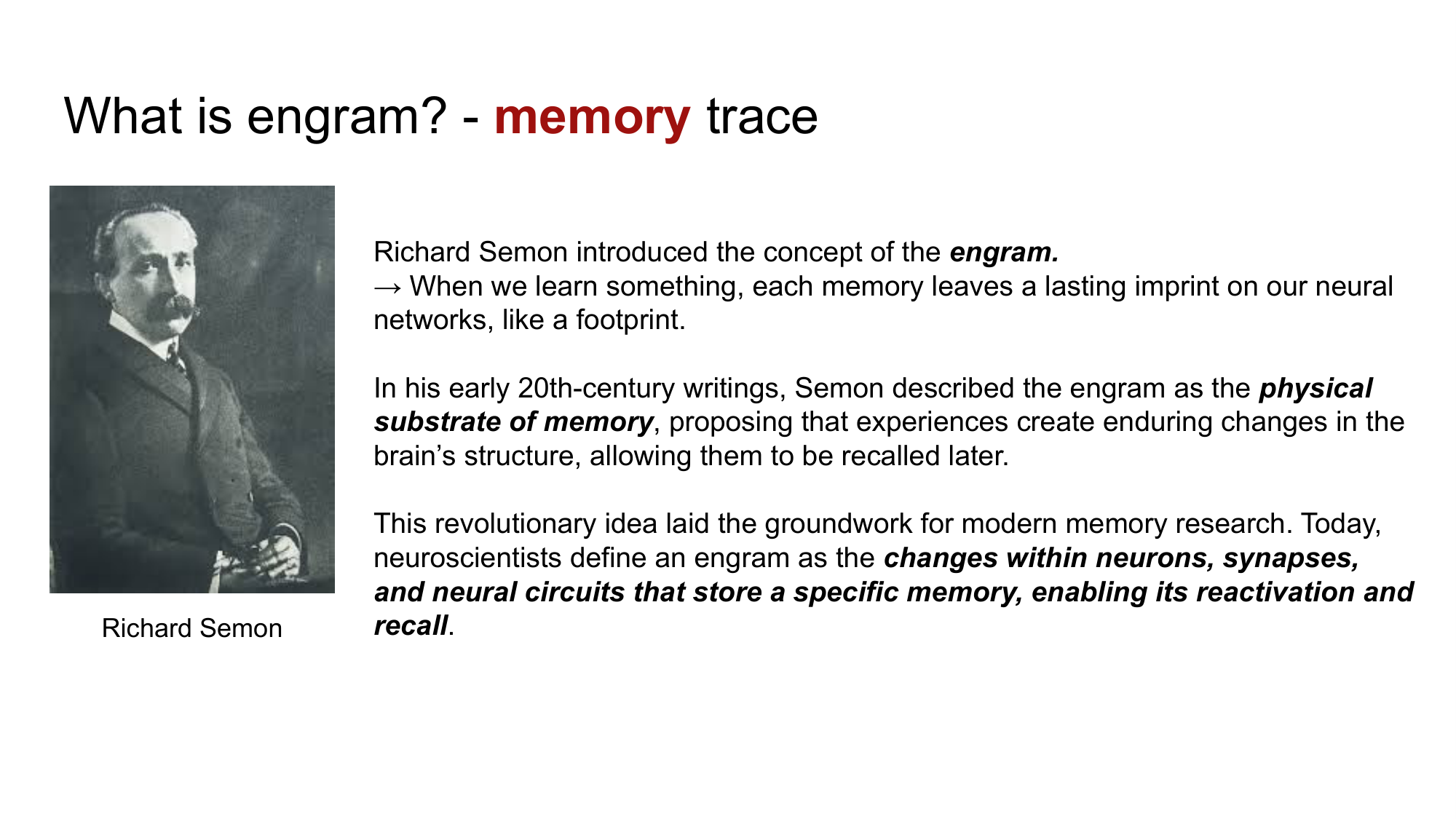 Richard Semon and the original concept of the engram